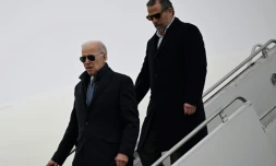 Le président américain Joe Biden, et son fils Hunter, à Syracuse, dans l'Etat de New York, le 4 février 2023