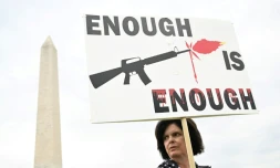 Une manifestante en faveur d'une meilleure régulation des armes à feu au rassemblement March for our lives à Washington, samedi 11 juin 2022