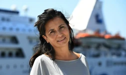 Christine Cabau Woehrel, dirigeante du Grand port maritime de Marseille, posant le 24 avril 2018