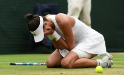 L'Espagnole Garbine Muguruza, victorieuse de Wimbledon face à Venus Williams, le 15 juillet 2017