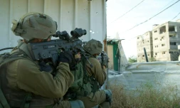 Photo diffusée par l'armée israëlienne le 22 avril 2024 de soldats israëliens déployés dans la bande de Gaza