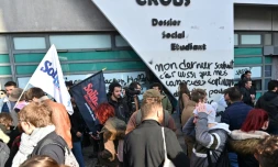 Mots d'Anas K. Ă©crits sur la façade du Crous Ă Lyon oĂč l'Ă©tudiant s'est immolĂ©, le 12 novembre 2019