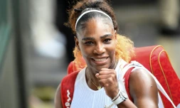 L'Américaine Serena Williams victorieuse de la Tchèque Barbora Strycova en demi-finale de Wimbledon, le 11 juillet 2019 à Londres