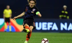 Le Croate Luka Modric lors du match de Ligue des Nations contre l'Espagne, Ă Zagreb, le 15 novembre 2018