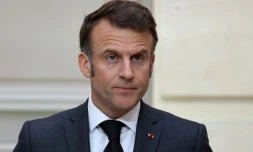 Le président Emmanuel Macron à l'Elysée, le 28 mars 2025 à Paris