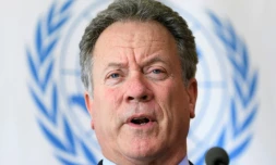 David Beasley, chef du PAM le 15 mai 2017 au siĂšge Ă GenĂšve