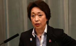 Seiko Hashimoto, alors ministre chargée des Jeux olympiques et paralympiques, donne une conférence de presse à Tokyo le 17 septembre 2020