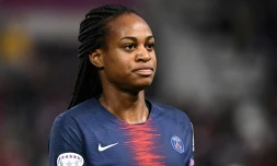 L'attaquante du Paris SG, Marie-Antoinette Katoto, lors du quart de finale retour de la Ligue des champions face Ă Chelsea, Ă Jean-Bouin, le 27 mars 2019