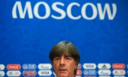 Le sélectionneur allemand Joachim Löw en conférence de presse le 16 juin 2018 à Moscou
