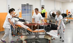 Aux urgences de l'hôpital de la Timone, le 11 janvier 2017 à Marseille