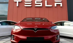Une Tesla exposée à Amsterdam le 23 octobre 2019