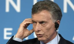 L'ancien président argentin Mauricio Macri (2015-2019) lors d'une conférence de presse du G20 à Buenos Aires, le 1er décembre 2018