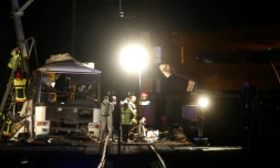 Les secouristes sur le site de l'accident de Millas le 14 décembre 2017