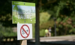 Panneau dans un parc de Strasbourg le 26 juin 2018