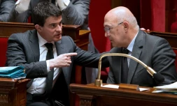 Manuel Valls et Michel Sapin à l'Assemblée nationale le 21 janvier 2014