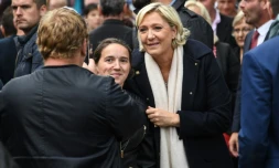 La présidente du Front national Marine Le Pen à Hénin-Beaumont, dans le nord de la France, le 10 septembre 2017