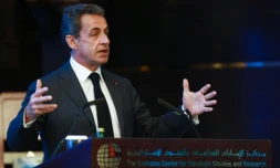 L'ex-président français Nicolas Sarkozy à Abou Dhabi le 13 janvier 2016