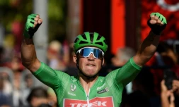 Le Danois Mads Pedersen remporte au sprint la 18e étape de la Vuelta, le 9 septembre 2022 à Talavera de la Reina 