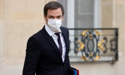 Le ministre de la Santé Olivier Véran quitte le palais de l'Elysée, le 20 janvier 2021