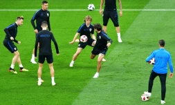 L'équipe de Croatie à l'entraînement, à Moscou, le 10 juillet 2018