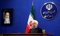 Le président iranien Hassan Rohani lors d'une conférence de presse à Téhéran le 29 août 2015