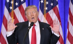 Donald Trump lors de sa conférence de presse à New-York, le 11 janvier 2017 à La Trump Tower