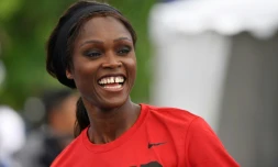 L'ex-basketteuse française Emilie Gomis lors d'un match exhibition le 21 juin 2017 à Nantes