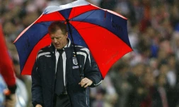 La déception de Steve McClaren, éliminé avec la sélection de l'Angleterre par la Croatie à Wembley, le 21 novembre 2007 
