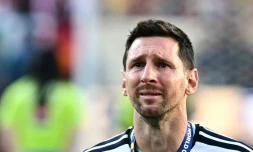 Lionel Messi ne peut retenir ses larmes après la défaite de l'Argentine en finale de la Coupe du monde, le 19 juillet 2026 à East Rutherford, dans le New Jersey