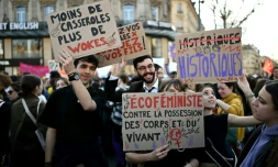 Rassemblement à l'occasion de la journée internationale des droits des femmes, le 8 mars 2025 à Paris
