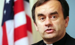 Le Père Patrick Desbois, fondateur de l'association Yahad In Unum, au Département d'Etat à Washington le 12 mai 2011