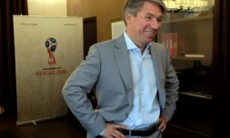 Le patron de la Coupe du monde en Russie Alexeï Sorokine, dans son bureau au Comité d'organisation à Moscou, le 30 mai 2017