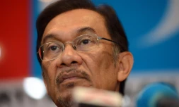 L'opposant Anwar Ibrahim en conférence de presse à Petaling Jaya en Malaisie, le 7 mai 2013