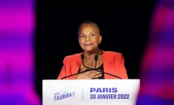 Christiane Taubira le 30 janvier 2022 à Paris après l'annonce des résultats de la primaire populaire