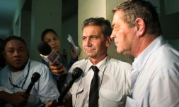 Les pilotes Pascal Fauret et Bruno Odos (d), à Saint-Domingue, le 15 août 2015