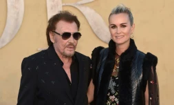 Johnny Hallyday et son épouse Laeticia Hallyday à Calabasas en Californie, le 11 mai 2017