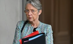 La Première ministre Elisabeth Borne à la sortie de l'Elysée, le 13 avril 2023 à Paris
