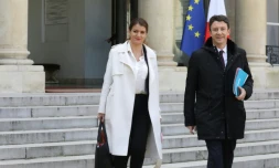 Marlène Schiappa et Benjamin Griveaux le 21 mars 2018 à l'Elysée
