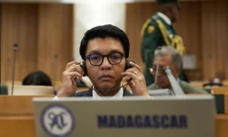 Le président de Madagascar, Andry Rajoelina, le 31 janvier 2025 à Harare