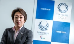 La présidente du Comité d'organisation de Tokyo 2020, Seiko Hashimoto, avant une interview avec l'AFP, à Tokyo, le 30 avril 2021