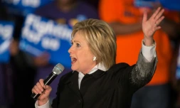 La candidate à la primaire démocrate Hillary Clinton lors d'un meeting à Détroit, Michigan, le 7 mars 2016