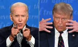 Donald Trump et Joe Biden lors de leur premier débat présidentiel, le 29 septembre 2020 à Cleveland
