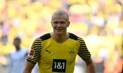 L'attaquant vedette de Dortmund Erling Haaland, lors d'un mach à domicile contre Bochum, le 30 avril 2022