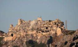 Le château médiéval de Beaufort, connu localement sous le nom de Qalaat al-Shaqif ou Shaqif Arnoun, vu depuis la région de Marjayoun, dans le sud du Liban, le 31 mai 2026