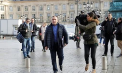 Le secrétaire général du principal syndicat de surveillants, l'Ufap-Unsa arrive pour une réunion au ministÚre de la Justice à Paris, le 22 janvier 2018