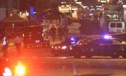 Des véhicules de police devant le night club de Orlando, le 12 juin 2016