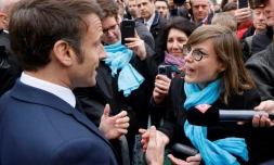 Emmanuel Macron en visite à Sélestat (Bas-Rhin) le 19 avril 2023