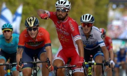 Le Français Nacer Bouhanni remporte au sprint la 6e étape de la Vuelta, le 30 août 2018 à San Javier Mar Menor 