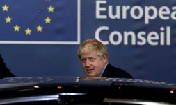 Le Premier ministre britannique Boris Johnson quittant le sommet européen à Bruxelles, le 18 octobre 2019