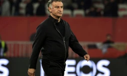 Christophe Galtier, entraîneur du Paris SG, le 8 avril 2023 lors de la victoire du club de la capitale à Nice (2-0) lors de la 30e journée de la Ligue 1